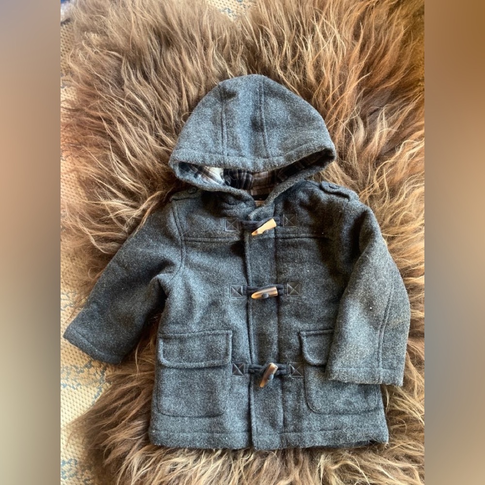 thick gray children’s pea coat